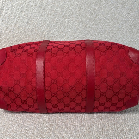Authentic Gucci Red GG Canvas Boston Bag - Picture 8 of 14